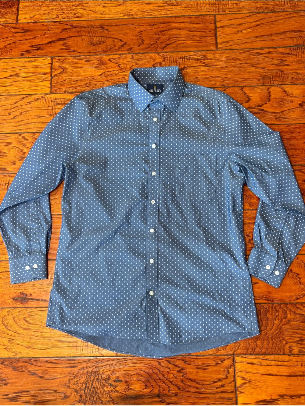 Stafford Blue Dot Button-Down Men's Shirt